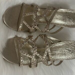 Adrianna Papell Gold Strappy Heels